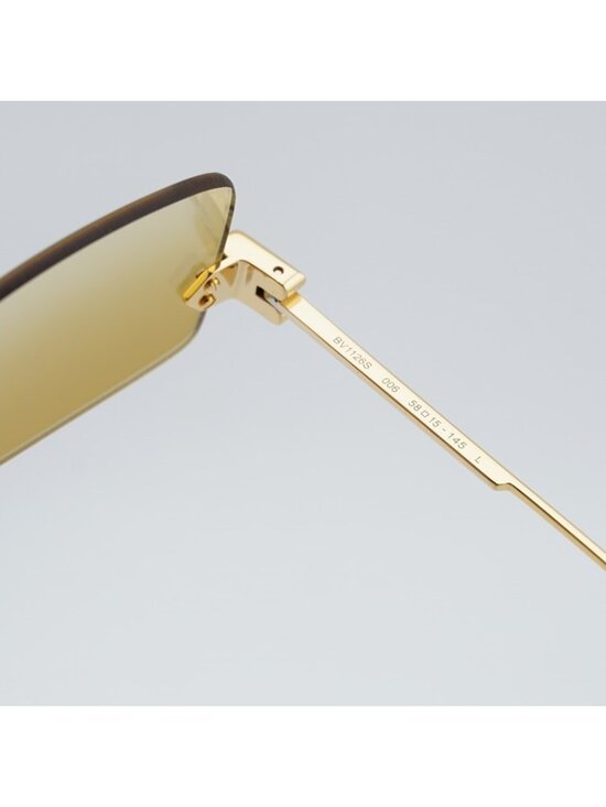 Bottega Veneta BV1126S 006 Sunglasses Gold Rectangle Frame, Yellow Lenses